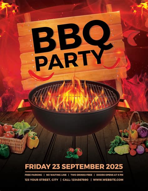 bbq template free|free summer cookout flyer template.